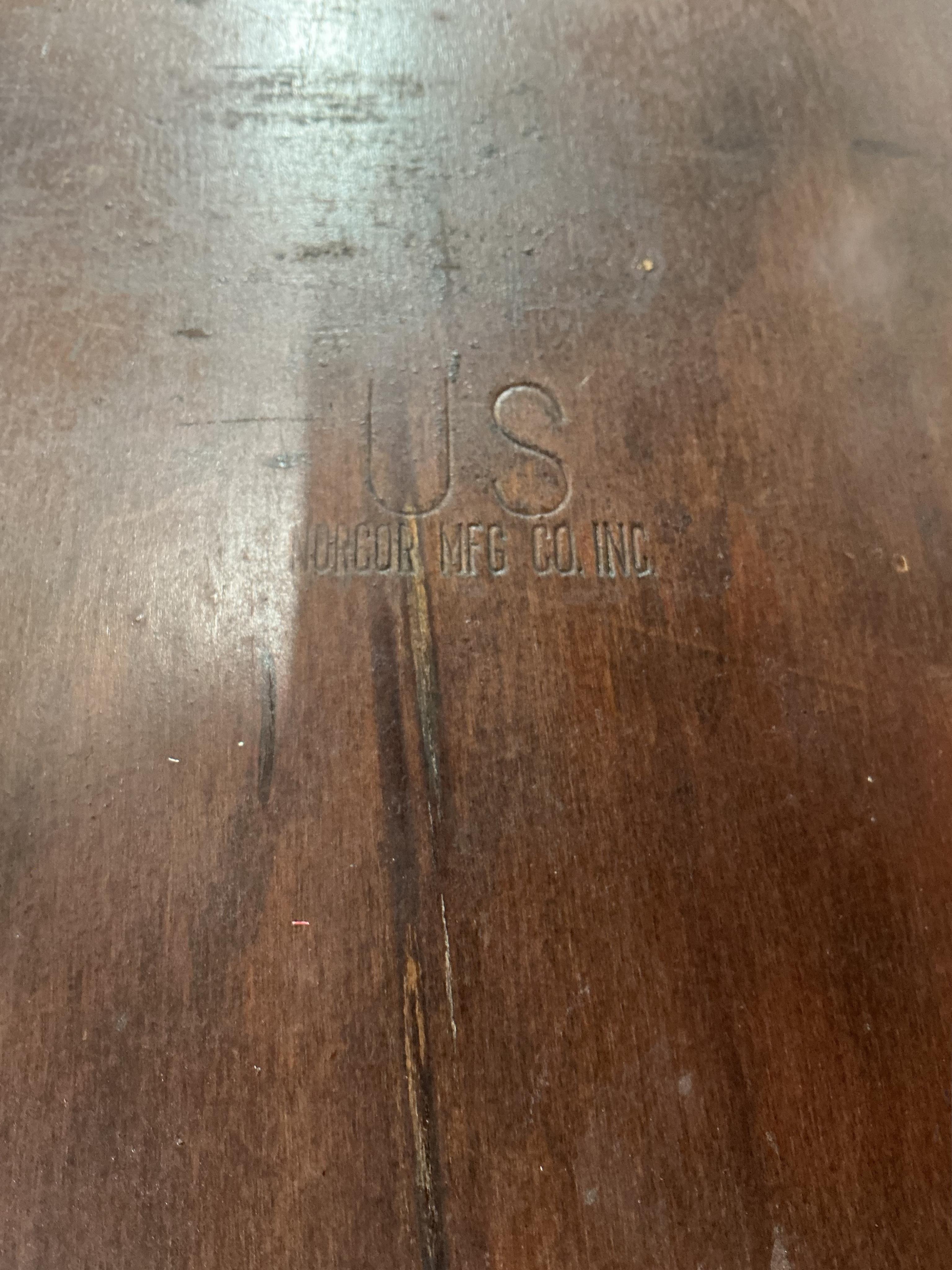 A pair of US administrative folding chairs, India, width 43cm, depth 39cm, height 76cm